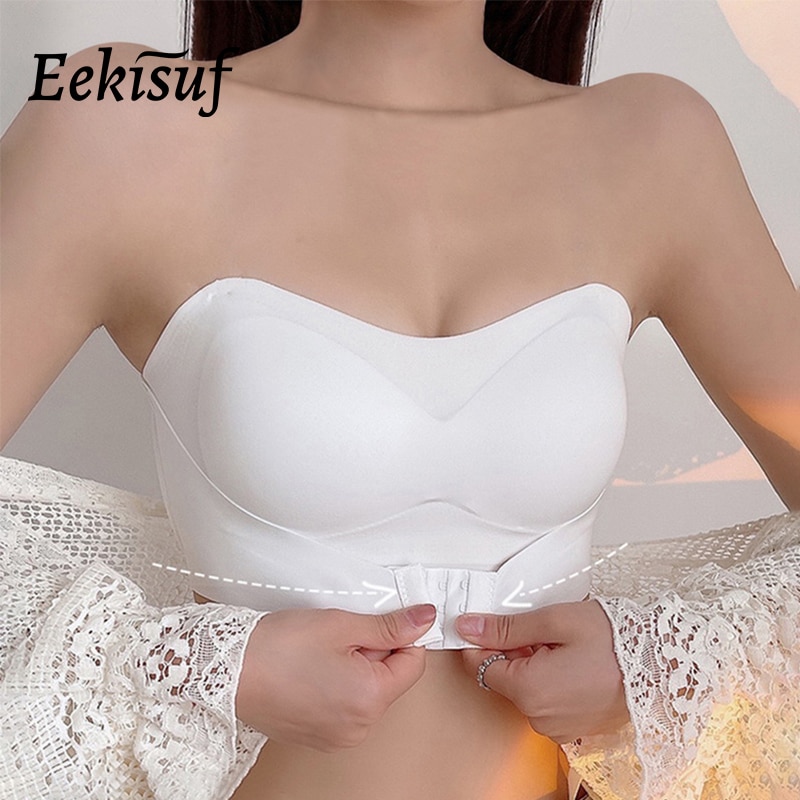 Eekisuf Strapless Bra For Woman Invisible Tube Tops Seamless Breathable Wireless Brassiere Push Up Bras Lingerie For Wedding