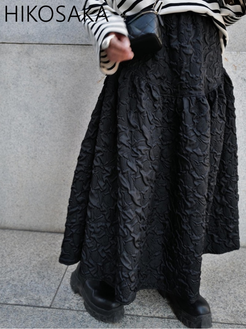 Retro Loose A-line Mid-length Full Skirts Vintage High Wasit Slim Crumple 3D Print Solid Jupe Femme Japanese Spring Draped Falda